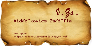 Vidákovics Zsófia névjegykártya
