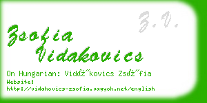 zsofia vidakovics business card